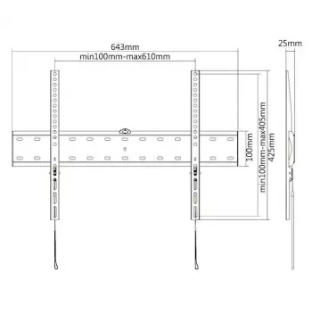 E+P WHS 106 Fixed TV Wall Mount for 23-55 inch Screens up to 40 kg, VESA 75x75 to 400x400, Black 0005625406