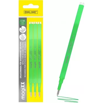 Náplň do gelového pera ONLINE magiXX zelená 0,7 mm, 3 ks (40165/3)