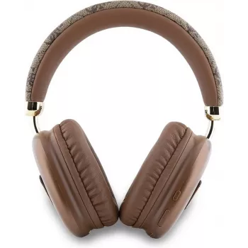Bezdrátová přesušní sluchátka GUESS Bluetooth 5.3 s 4G Triangle Logo, hnědá