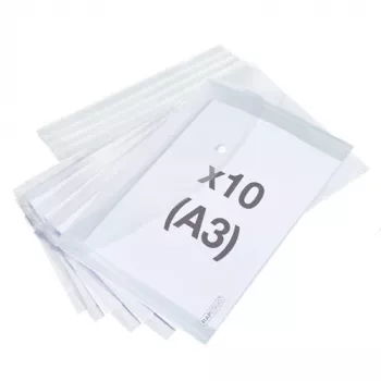 Rapesco ECO GRS A3 Document Wallets Clear (Pack of 10) 1817