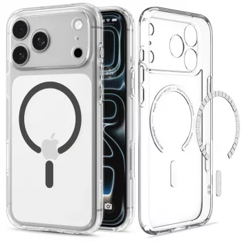 Pouzdro SPIGEN Ultra Hybrid MagSafe pro iPhone 17 Pro / 18 Pro – čiré/grafitové