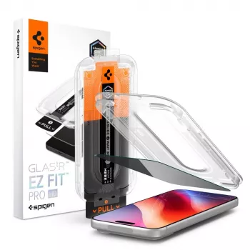 Ochranné tvrzené sklo displeje Spigen Glas.tR EZ Fit Pro HD Privacy pro Apple iPhone 18 Pro Max
