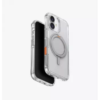 Pouzdro UNIQ Swivix pro iPhone 17 s otočným stojánkem 360°, průhledné