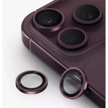 Ochrana objektivu fotoaparátu UNIQ Optix Prime pro iPhone 18 Pro / iPhone 18 Pro Max, vínová s aplikátorem