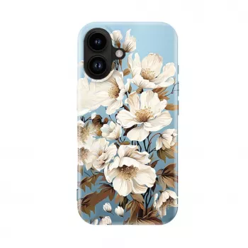 Slim pouzdro Evelatus pro Apple iPhone 16 s MagSafe – vlastní potisk Flower Blue
