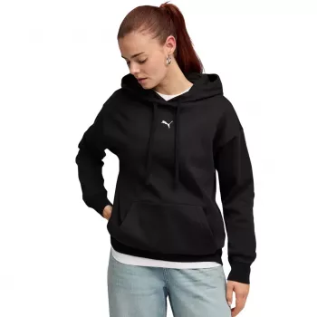 Mikina s kapucí Puma ESS Centered Cat Logo Relaxed, dámská, černá, velikost M