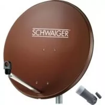 Sada satelitní antény SCHWAIGER 80 cm s Single LNB, cihlově červená