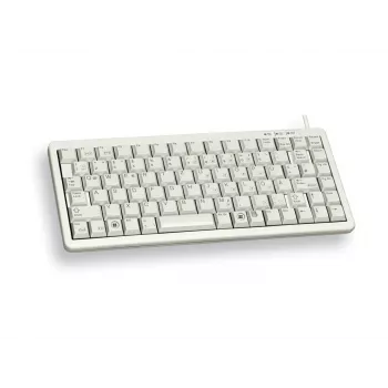 Cherry Slim Line G84-4100 Compact Keyboard, PS/2 + USB, 83 Keys, German Layout (QWERTZ), Light Grey
