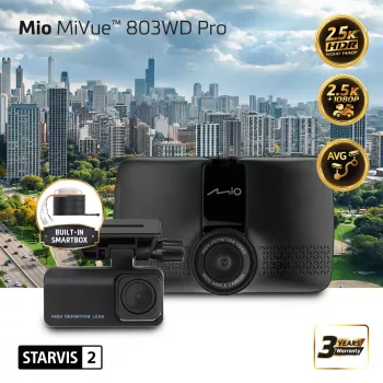 Mio MiVue 803WD Pro Dual HDR 2.5K GPS WIFI parkovací sada Dashcam