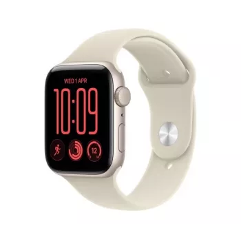 Chytré hodinky Apple Watch SE 3 GPS 44 mm, hliníkové pouzdro Starlight se sportovním páskem Sand - S/M