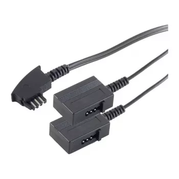 Prodlužovací telefonní kabel S-Impuls - TAE-F (S) na TAE-F (R) - 20 cm