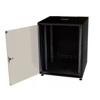 IT-BUDGET 19 inch síťový rozvaděč SJB, 12U, 600x600 mm (ŠxH), skleněná dvířka, zadní panel, černý