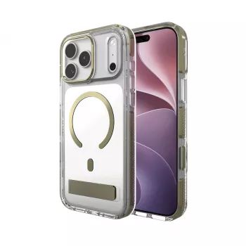 Pouzdro Zagg Santa Cruz Snap Metallic se stojánkem pro iPhone 18 Pro Max / 17 Pro Max, zlaté