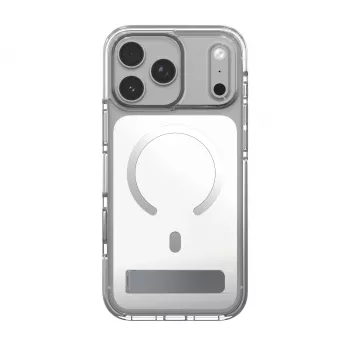 Pouzdro Zagg Santa Cruz Snap Metallic se stojánkem pro iPhone 18 Pro / 17 Pro, stříbrné