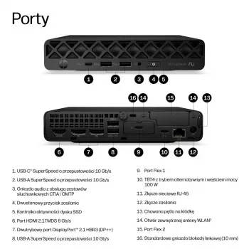 Mini PC HP 8G2i - Intel Core Ultra 7 356H, 16 GB RAM, 512 GB SSD, Windows 11 Pro