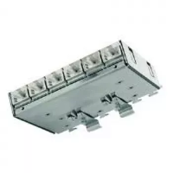 Patch distributor Telegärtner Cat.6A (hluboký) pro DIN lištu s TS adaptérem, 6x RJ45 zásuvka (J02021A0055)