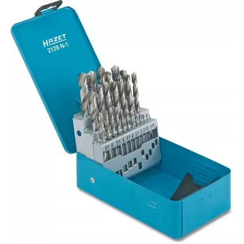 HAZET 2128N-1 HSS Twist Drill Bit Set 25-Piece DIN 338