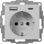 Zásuvka Gira s USB, šedá (2459015)