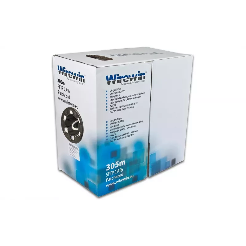 Box patch kabelů Wirewin Cat6 U/FTP, 305 m, šedý (VKBOX KAT6 PATCH 305.0)