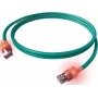 LED patch kabel ZVK EasyLan Cat6a RJ45, stíněný, 7,5 m, tyrkysový
