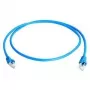 Síťový kabel RJ45 Telegärtner 100008740, patch kabel CAT 6a S/FTP modrý samozhášivý, s ochrannou průchodkou proti zlomení, 1 ks