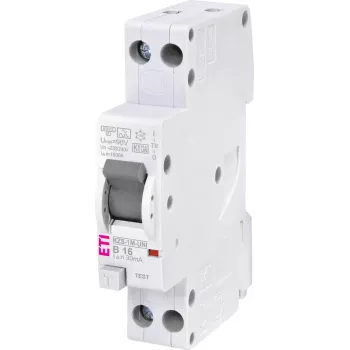 Proudový chránič s jištěním ETI 002176024 KZS-1M-UNI RCBO (FI/LS) 1P+N, typ A, B16/0,03, 240 V, 16 A, 50/60 Hz