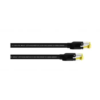 Cordial Cat7a S/FTP patch kabel RJ45, 1 m, černý