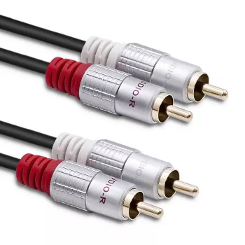 Qoltec audio kabel 2x RCA samec na 2x RCA samec, 0,5 m, černý (52335)