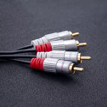 Qoltec audio kabel 2x RCA samec na 2x RCA samec, 0,5 m, černý (52335)