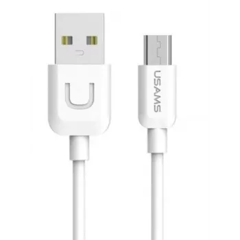 Datový a rychlonabíjecí kabel USAMS US-SJ098 U-Turn Micro-USB na USB, 2 A, 1 m, bílý