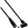 InLine® prodlužovací DC kabel, úhlový konektor, 4,0 x 1,7 mm, černý, 0,2 m