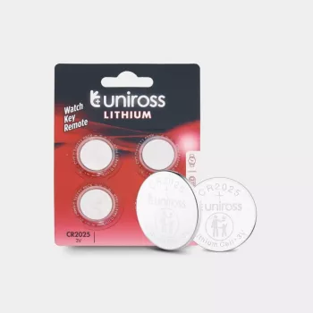 Uniross Lithium CR2025 Button Cell Batteries, 4 pcs.