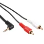 Audio kabel Maclean MCTV-824 3,5 mm mini jack na 2x RCA, 1 m, černý