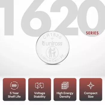 Uniross CR1620 3V Lithium Button Battery - SP5