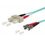 Optický patch kabel Metz Connect OpDAT SC duplex na 2x ST, OM3, 1 m, aqua