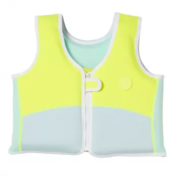 Dětská plovací vesta Sunnylife (3–6 let) – Aqua Neon