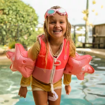 Plovací vesta Sunnylife (2–3 roky) – Melody the Mermaid Neon Strawberry