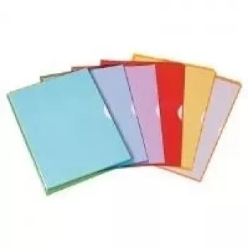 Průhledné desky ELBA Fard'Liss DIN A4, PVC 0,18 mm, fialové, otevřené nahoře a vpravo, 2 boční prstové otvory (100206696)