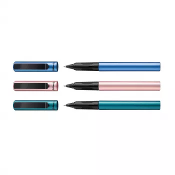 Pelikan Pina Colada rollerball pero, 12 ks v displeji, kovové tělo a víčko, černé (605502)
