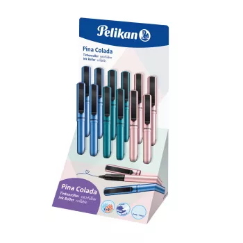 Pelikan Pina Colada rollerball pero, 12 ks v displeji, kovové tělo a víčko, černé (605502)