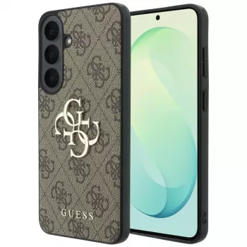 Pouzdro Guess Leather 4G Metal Logo pro Samsung Galaxy S26 FE, hnědé