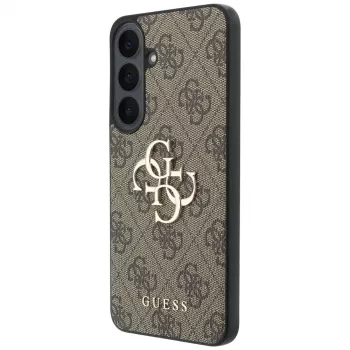 Pouzdro Guess Leather 4G Metal Logo pro Samsung Galaxy S26 FE, hnědé