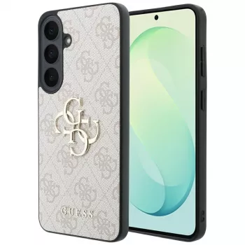 Pouzdro Guess Leather 4G Metal Logo pro Samsung Galaxy S26 FE, růžové