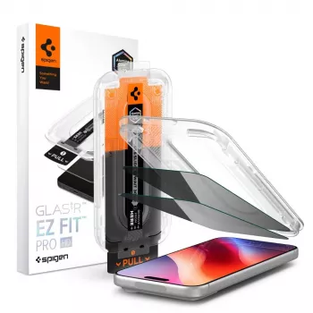 Spigen Glas.TR EZ Fit Pro HD AC Privacy ochranná fólie displeje pro iPhone 18 Pro Max, 2 ks