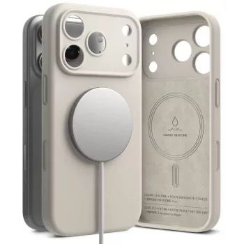 Silikonové magnetické pouzdro MagSafe Ringke pro iPhone 18 Pro Max, Stone