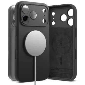 Silikonové magnetické pouzdro MagSafe Ringke pro iPhone 18 Pro, černé