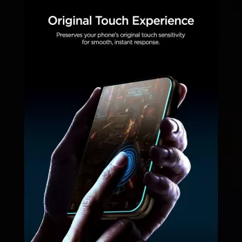Ochranná skleněná fólie na displej Spigen Glas.TR EZ Fit Pro AC Privacy pro iPhone Duo (AGL12016)