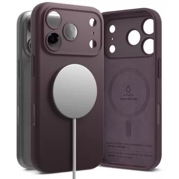 Silikonové magnetické pouzdro MagSafe Ringke pro iPhone 18 Pro, vínové