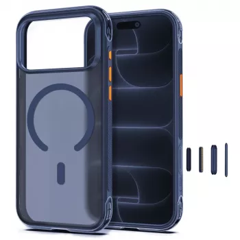 Pouzdro MagSafe Tech-Protect MagAir CC pro iPhone 17 Pro Max / 18 Pro Max, matně tmavě modré