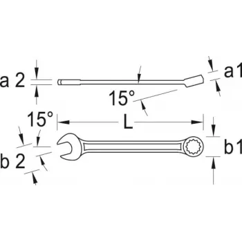 Gedore combination wrench 7 XL SW 16mm L.265mm Form A extra long chrome vanadium steel